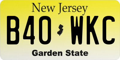 NJ license plate B40WKC