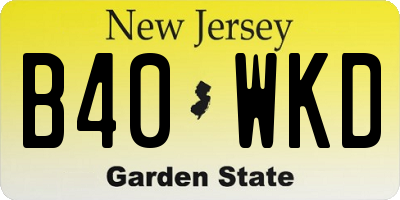 NJ license plate B40WKD