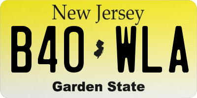 NJ license plate B40WLA