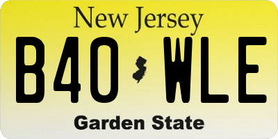 NJ license plate B40WLE