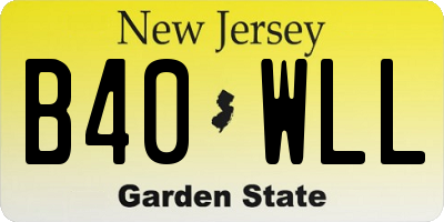 NJ license plate B40WLL