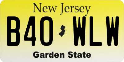 NJ license plate B40WLW