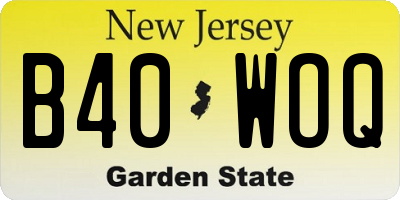 NJ license plate B40WOQ