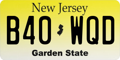 NJ license plate B40WQD