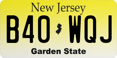NJ license plate B40WQJ