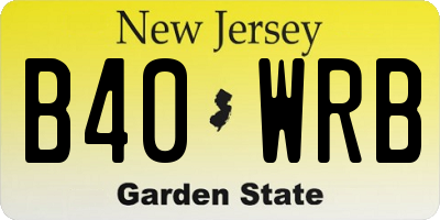 NJ license plate B40WRB