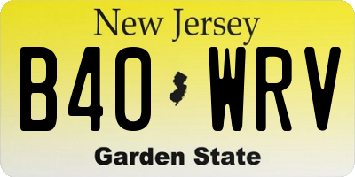 NJ license plate B40WRV