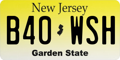 NJ license plate B40WSH