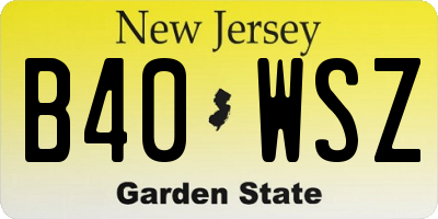 NJ license plate B40WSZ