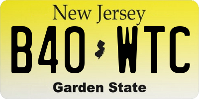 NJ license plate B40WTC