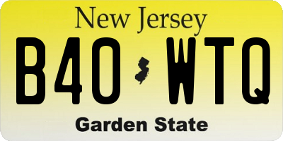 NJ license plate B40WTQ