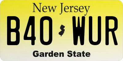 NJ license plate B40WUR