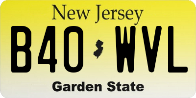 NJ license plate B40WVL