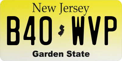 NJ license plate B40WVP