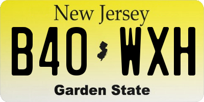 NJ license plate B40WXH