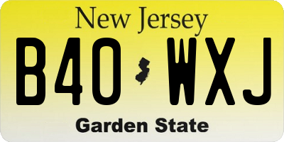 NJ license plate B40WXJ