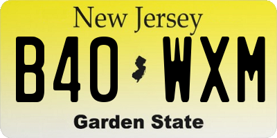 NJ license plate B40WXM
