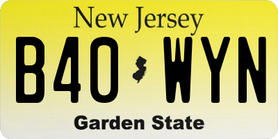 NJ license plate B40WYN