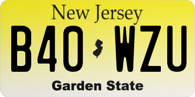 NJ license plate B40WZU