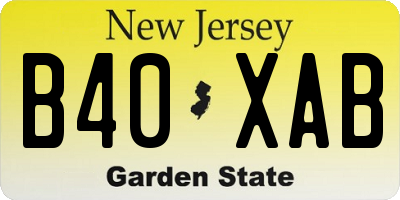 NJ license plate B40XAB