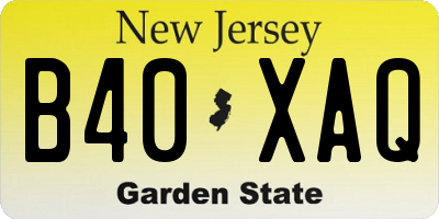NJ license plate B40XAQ