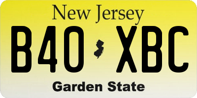 NJ license plate B40XBC