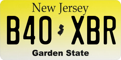 NJ license plate B40XBR