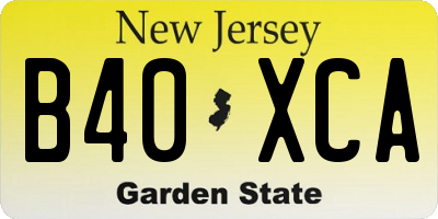 NJ license plate B40XCA
