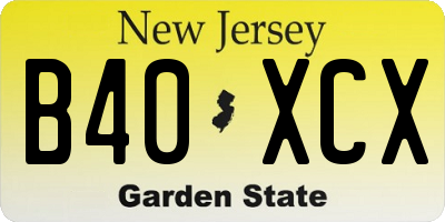 NJ license plate B40XCX