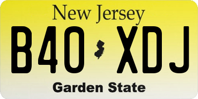 NJ license plate B40XDJ