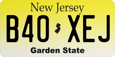 NJ license plate B40XEJ