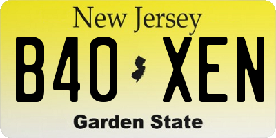 NJ license plate B40XEN