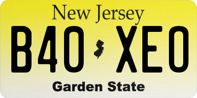 NJ license plate B40XEO