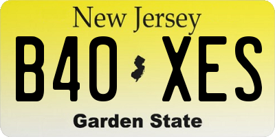 NJ license plate B40XES