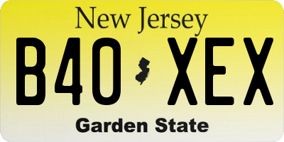 NJ license plate B40XEX