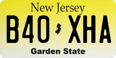 NJ license plate B40XHA
