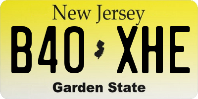 NJ license plate B40XHE