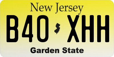 NJ license plate B40XHH