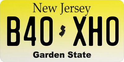 NJ license plate B40XHO