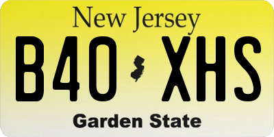 NJ license plate B40XHS