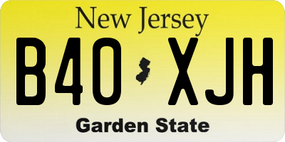 NJ license plate B40XJH