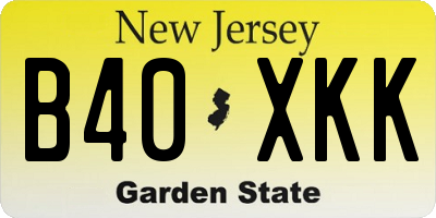 NJ license plate B40XKK