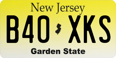 NJ license plate B40XKS