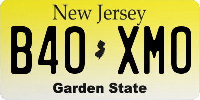 NJ license plate B40XMO