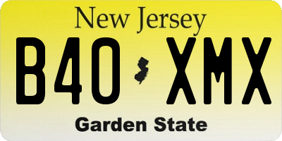 NJ license plate B40XMX