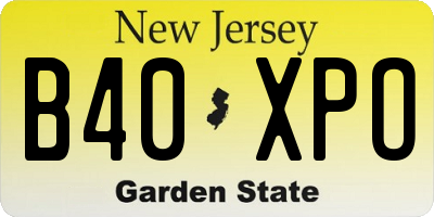 NJ license plate B40XPO