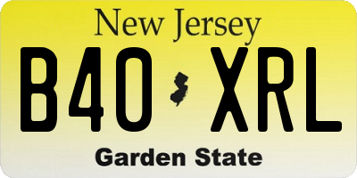 NJ license plate B40XRL