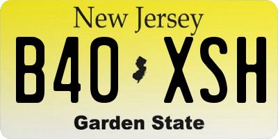 NJ license plate B40XSH
