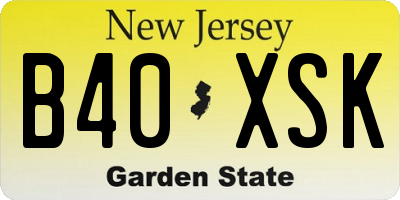 NJ license plate B40XSK