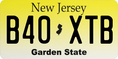 NJ license plate B40XTB